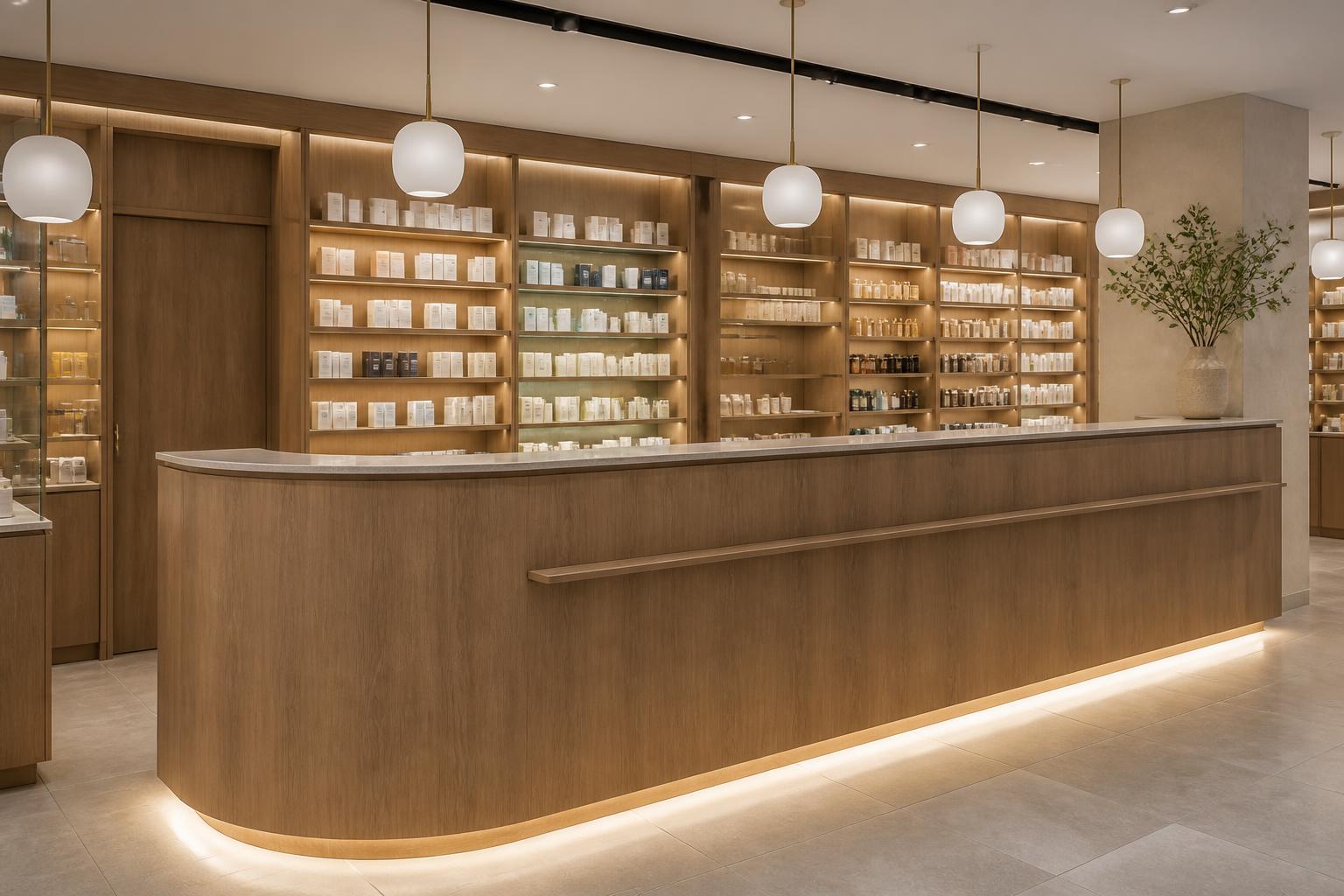 Comptoir de vente pharmacie sur mesure
